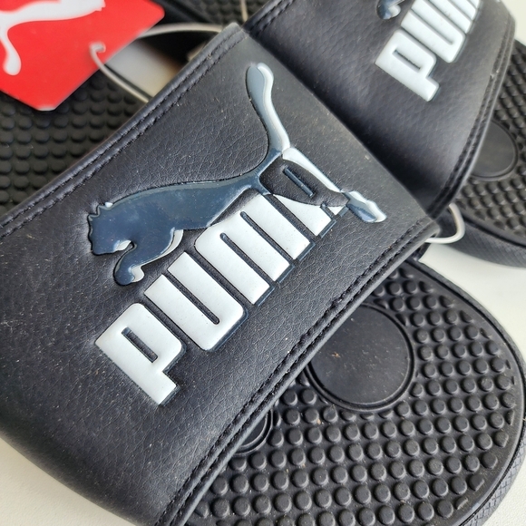 NWT Puma Cool Cat Leap JR Slide Youth Boys Black Casual Sandals 383619 Sz 6C - Picture 3 of 8